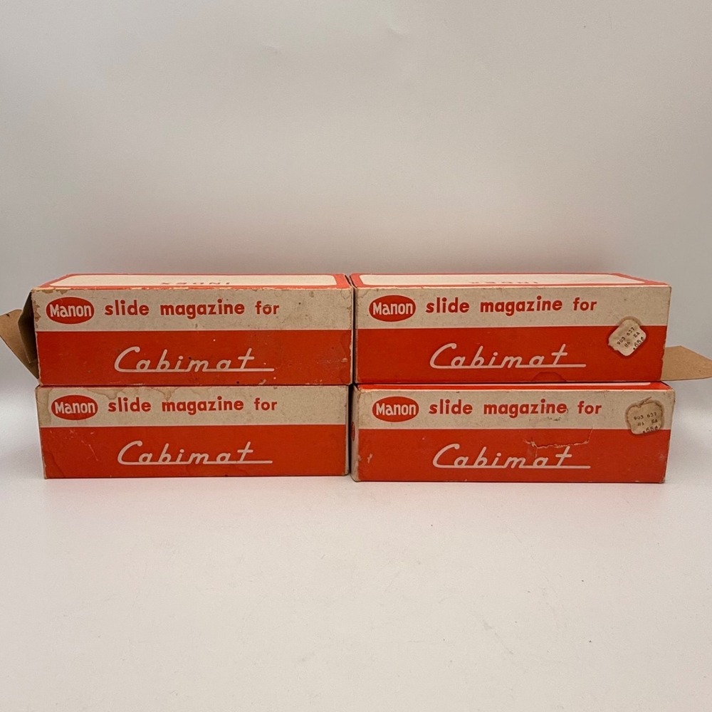 Vintage Manon Slide Magazine for Cabimat Projector Red White Boxes Set of 4